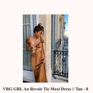VRG Girl Au Revoir Cut Maxi Dress in Tan